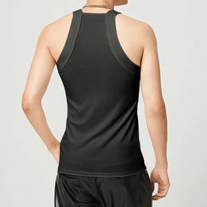 Best Selling <b>Men's</b> Customized 100% Cotton <b>Sleeveless</b> Tank Top Breathable Quick Dry Gym Fitness Workout Training Singlet - Product Image 3