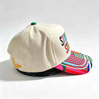 Gorra de Béisbol Clásica de 5 Paneles Estilo Americano OEM de Alta Calidad, Nueva Gorra Snapback de Alta Calidad con Patrón de Puntos Impresos y Bordado Plano