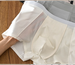Caleçon Boxer Ultra-Fin Respirant en <span class=keywords><strong>Soie</strong></span> Glacée pour <span class=keywords><strong>Homme</strong></span> – Modèle Évidé Taille Moyenne Idéal pour l'Été en Asie du Sud-Est et en Afrique - Product Image 3