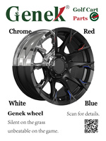 Roue en aluminium Genek Glide Walk noire avec des éléments usinés 12*7 Accessoires pour voiturette de golf