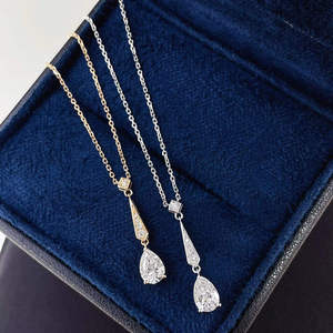 Ensemble de colliers de luxe pour femmes avec diamants de laboratoire, or, or rose, or blanc, argent, bijoux élégants pour mariée, bijoux de mode - Product Image 5