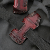 Étui pour couteau pliant en cuir de vachette de première qualité Sintop, fermeture à 3 côtés, rangement extérieur