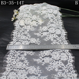 Pizzo Chantilly Francese all'Ingrosso, Pizzo a Ciglia Floreale Bianco Personalizzato da 22 cm <span class=keywords><strong>per</strong></span> Designer di Lingerie <span class=keywords><strong>Femminile</strong></span> - Product Image 2