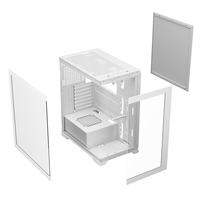 AntarcChill New Design Gaming Computer Hardware & Software Middle Tower Pc Case Panel Water Cooler ATX Case Full Glass Stock