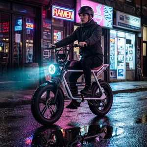 Bicicleta Eléctrica con Doble Frenado Seguro y Neumáticos Gruesos, Bicicleta Eléctrica de Estilo Vintage para Viajes Suburbanos y Actividades de Campamento - Product Image 1