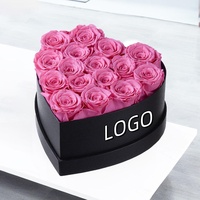 Lovebay Saint Valentin Fête des Mères Roses éternelles Roses en forme de coeur Fleur conservée Real Touch Fleurs Roses conservées en gros