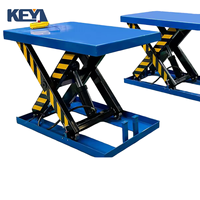 KEYI Kleine Hydraulische Klappbare Scherenhebebühne Werkstatt Stationärer Scherenhubtisch aus Legierungsstahl 1,5m Max. Höhe