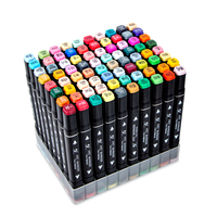 Personnalisable - Bestseller - Marqueur permanent à double pointe à l'alcool - 48/80/168/252 couleurs