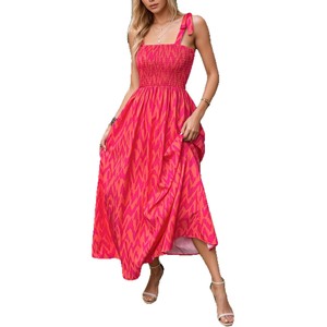 Vestido Elegante <span class=keywords><strong>de</strong></span> Verano para Mujer, Estilo Pastoral, para Vacaciones en la Playa, Cintura Ajustada, Plisado, Delgado - Product Image 4