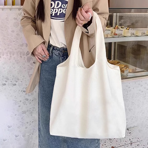 Custom Printed logo Tote pack with Blank Thermal Sublimation <b>Canvas</b> pack Eco-friendly Cosmetics Shopping Duffel pack with logo - Product Image 3