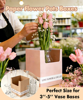 Vente en gros de boîtes à fleurs portables, nouveautés, design unique, pliables, carrées, pour fleuristes.