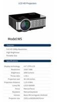 Projecteur LED LCD 4K de haute qualité avec Android WiFi, système stéréo HIFI, haut-parleurs intégrés - Cinéma maison portable et projecteur de films en plein air