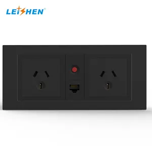 AU Standard Electrical Wall Power Socket Point GPO Glass Switch Panel Outlet 10 A used by the hotel Expansion socket 2 Gang USB