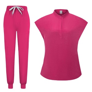 Abito Unisex senza maniche Top Suit Beauty Spa ospedale abito <span class=keywords><strong>da</strong></span> lavoro indipendente colletto in piedi sala operatoria infermiera medico infermiera - Product Image 4