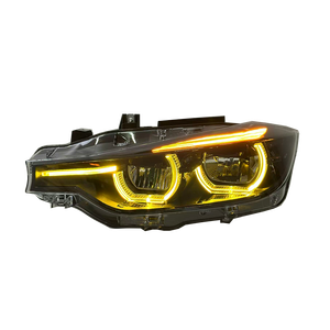 Vente en gros de phares de voiture pour BMW F30 F35 2012-2018, design amélioré Shadow Line noir, DRL jaune et blanc - Product Image 4