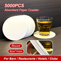 Sous-verre rond en papier de 9 cm, 1 mm, de qualité alimentaire, absorbant, pour boissons, bar, bière, service de restauration