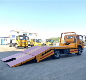 รถพ่วงพื้นเรียบ 60 ตัน แบบ Lowboy พร้อมทางลาดไฮดรอลิกสำหรับขนส่งรถขุดและอุปกรณ์หนัก - Product Image 4