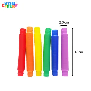 Trendy Mini Retractable Corrugated Plastic Pipes Multi-Color Educational Tube Toys Restless Toys