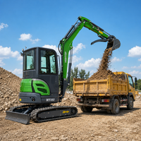 Excavator Mini 2,5 Ton Euro 5 CE, Kabin Tertutup & Sasis yang Dapat Diperpanjang, untuk Infrastruktur Perkotaan yang Sempit dan Renovasi Komunitas