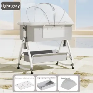 Cuna Portátil Modelo 007 de Fábrica, Cama para Bebés con Ruedas, <span class=keywords><strong>Mosquitera</strong></span>, Plegable, Multifuncional, Metálica - Product Image 1