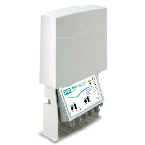 Amplificateur de mât Fracarro MAP4r3U T2+ à 3 entrées, amplificateur de signal professionnel pour usage intérieur - Product Image 1
