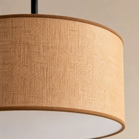 Plafonnier LED Moderne en Tissu, Type Tambour, 5 Températures de Couleur, 15 Pouces, 25W, 2000lm, pour Salon et Chambre, Certifié ETL/cETL
