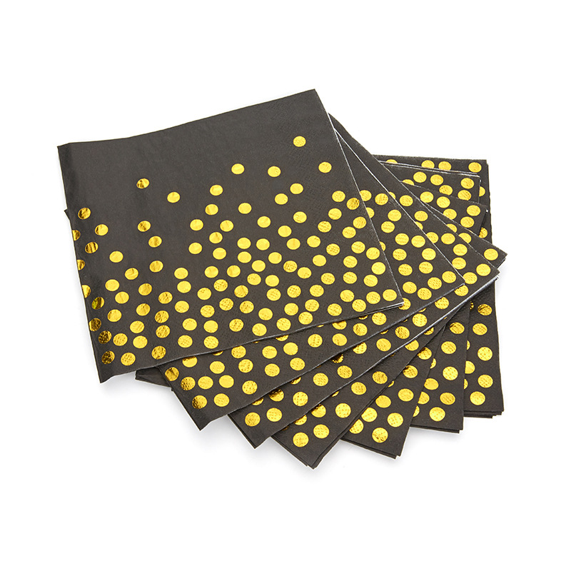 Black gold napkins 25 pieces