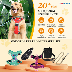 Harnais pour chien à enfiler avec imprimé floral de luxe, en toile durable, flexible, anti-traction, pour chiens et chats de taille XS à moyenne - Product Image 6