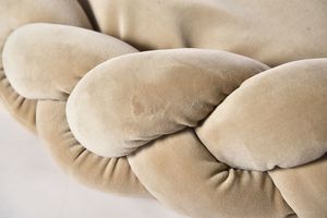 Sofá cama de lujo para gatos, cesta redonda trenzada pura de algodón hecha a mano de alta calidad para perros, cama acogedora anudada para mascotas - Product Image 2