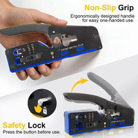 Kit d'outils de réparation réseau professionnel : Pince à sertir RJ45 RJ11 RJ12, testeur de câbles LAN et dénudeur de fils
