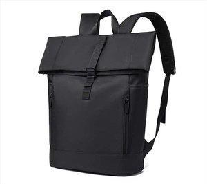 Wenjie Minimalist Canvas Vintage <b>Backpack</b> Unisex Softback 20-37L Waterproof Zipper Closure Leather Accents Daily Use Arcuate - Product Image 1