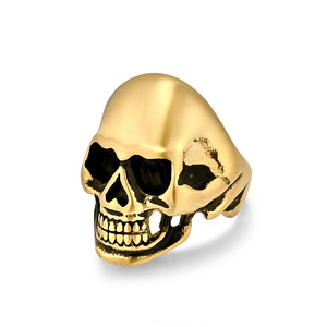 Retro dark punk skull <b>titanium</b> steel <b>ring</b> for men, personalized protective hip-hop jewelry manufacturer - Product Image 5