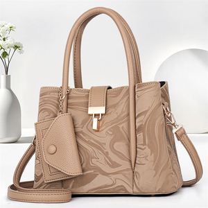 Bolsos de mano con diseño geométrico de moda, impermeables, de piel sintética, conjunto de bolso y cartera. - Product Image 5