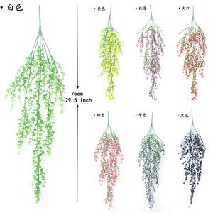 Plante grimpante artificielle à fleurs violettes en plastique pour décoration intérieure et extérieure, verdure murale, accessoires pour la maison et les mariages - Product Image 3