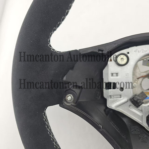 Alcantara CS พวงมาลัยลายแถบด้านบนสีขาวสำหรับ BMW E93 E91 E90 E92พวงมาลัยรถยนต์3ชุด - Product Image 3