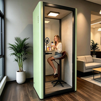 Cabine insonorisée pour diffusion en direct, cabine de diffusion silencieuse, modulaire, moderne, avec ventilation et éclairage, pour YouTuber, bureau, immeuble, bureau à domicile