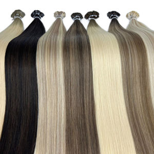100% Punta de queratina Natural Remy extensiones de cabello humano Color claro doble dibujado Nano ITIP Y K Flat F I <span class=keywords><strong>U</strong></span> Raw Ktips - Product Image 1