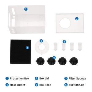 Kotak Pelindung Pompa Air Akuarium Plastik Ramah Lingkungan Bentuk Persegi Panjang Anti Pasir Penyerap Guncangan Penyaring Akrilik Akuarium - Product Image 5