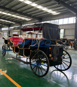 Calèche de luxe noire pour le tourisme, calèche électrique sans chevaux très demandée, chariot royal à chevaux à vendre - Product Image 6
