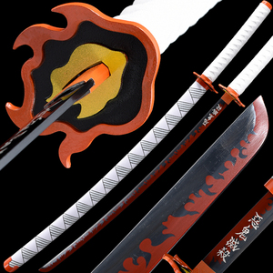 <span class=keywords><strong>Katana</strong></span> de l'anime populaire Demon Slayer, <span class=keywords><strong>Rengoku</strong></span> Kyojuro, accessoire de cosplay, pour collection et décoration - Product Image 1
