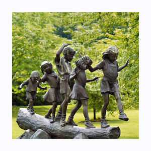 Decoración al aire libre figura <span class=keywords><strong>de</strong></span> Metal <span class=keywords><strong>arte</strong></span> escultura bronce hogar jardín cobre mujer tocando <span class=keywords><strong>el</strong></span> violín y niños estatua - Product Image 3