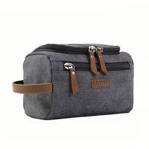 Travel <b>Toiletry</b> <b>Bag</b> <b>for</b> <b>Men</b> - Large Hanging Organizer, Business & Aviation Style, Canvas Cosmetic Pouch - Product Image 1