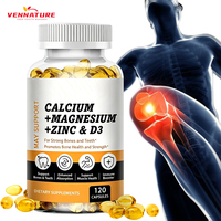 Complément alimentaire végétalien OEM en gélules molles de calcium, magnésium, zinc et vitamine D pour le soutien immunitaire et osseux