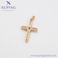 X000716910 Bijoux XUPING Plaqué Or 18K Zircone Cubique Synthétique Sertie de Pierres Grand Pendentif Croix à la Mode