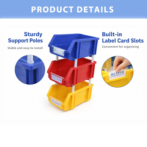 Bac <span class=keywords><strong>de</strong></span> stockage industriel en plastique empilable et emboîtable pour entrepôt, petites pièces, outils, <span class=keywords><strong>vis</strong></span> et composants - Product Image 6