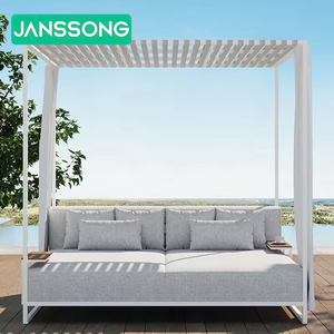 Chaise longue de plage de luxe pour villa, avec tissu imperméable, lit de jour pour jardin et piscine, cadre en aluminium pour hôtel, salon de jardin extérieur - Product Image 1