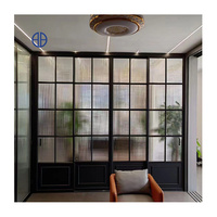 Porte française battante en aluminium et verre moderne de luxe, grande taille, qualité supérieure, pour villa