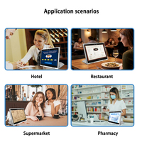 Kiosque de commande en libre-service pour ordinateur de bureau |   Terminal de point de vente tactile 15,6 pouces avec NFC et caméra pour service de table en restaurant