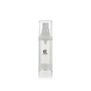 Di alta qualità 15ml 30ml 50ml flacone pompa per lozione airless quadrato dimensioni complete con serigrafia 1 OZ prodotti cosmetici per la cura della pelle pa