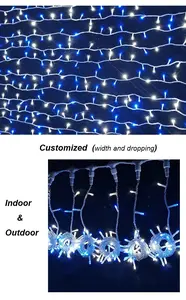 フェスティバルウォームホワイトカーテンライト220VLEDカーテンストリングライト